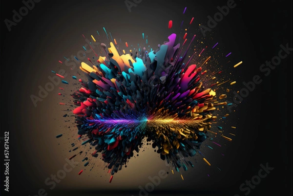 Fototapeta Abstract multicolor paint explosion. Paint clouds background illustration. Colorful smoke texture ,made with Generative AI