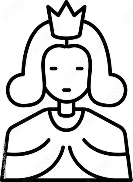 Fototapeta History, queen icon. Simple thin line, outline vector of History icons for UI and UX, website or mobile application on white background