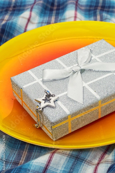 Obraz light cardboard gift box with a surprise inside