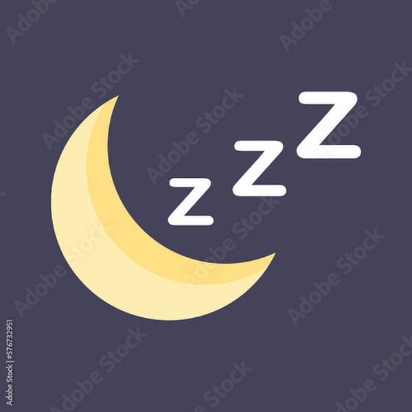 Fototapeta Sleeping icon. Half moon. Illustration of an background. Vector illustration