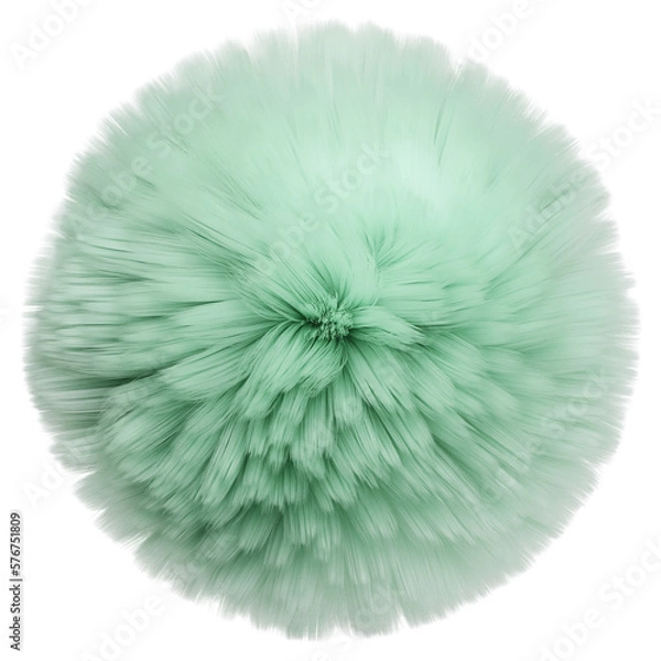 Obraz 背景透過した水色のふわふわな毛玉