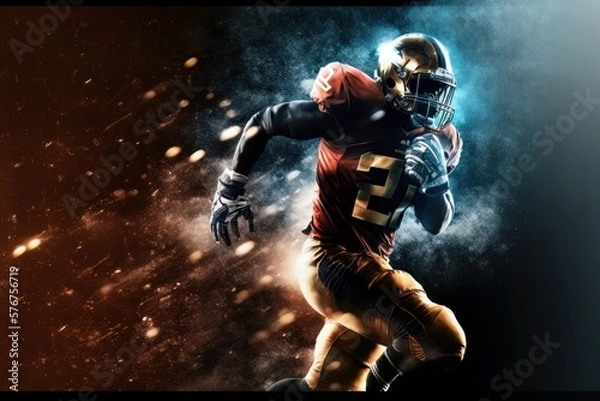 Fototapeta A Football Player's Journey to Victory Banner Background, Generative AI.