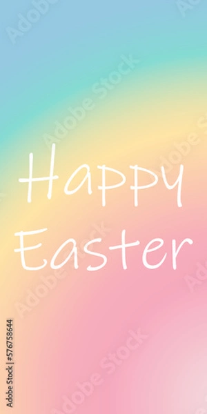 Fototapeta colorful spring background with Happy Easter text . abstract background with color and bright gradient. vector. vertical illustration