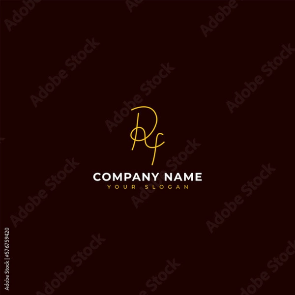 Fototapeta Rf Initial signature logo vector design