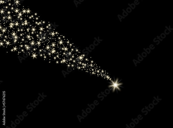 Obraz Falling star on the black background