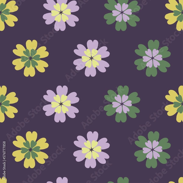Obraz RETRO FLORAL MULTICOLOR SEAMLESS PATTERN ALL OVER PRINT VECTOR