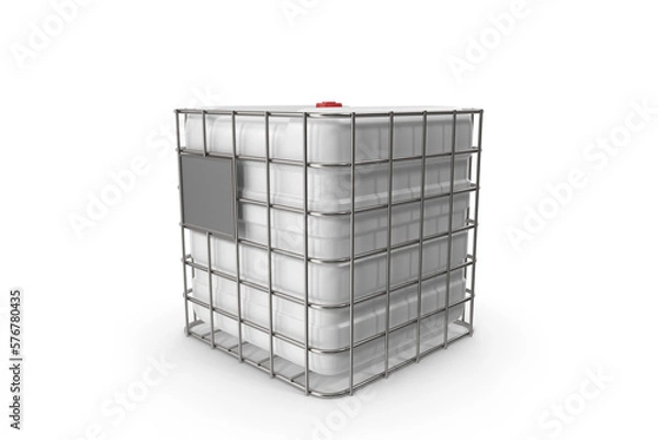 Obraz white plastic industrial container on a white surface