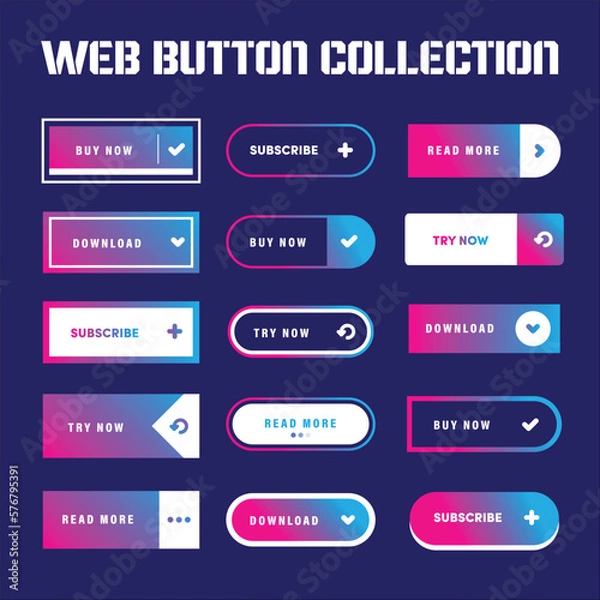 Fototapeta cta web button collection	
