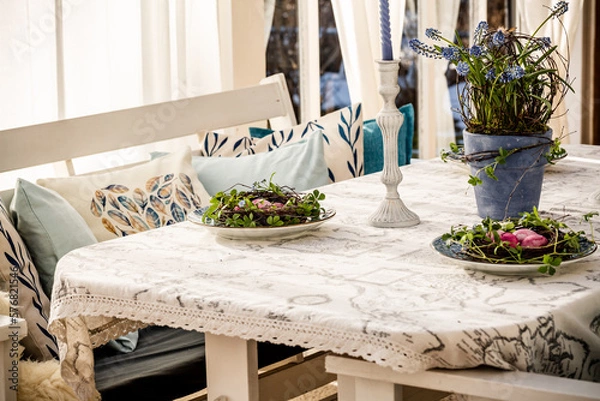 Fototapeta spring easter table diy decoration