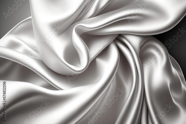 Fototapeta White silk background. Generative AI