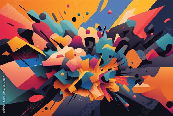 Fototapeta Abstract colorful background vector. Generative AI