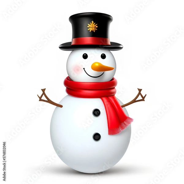 Obraz Adorable Snowy Snowman Scenes | High-Quality Winter Snowman Images for Your Creative Projects