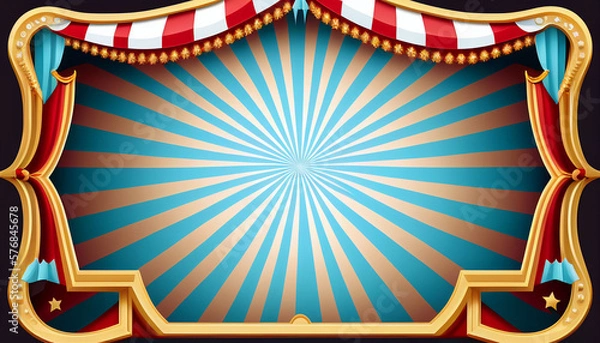 Obraz Circus frame background , circus tant background with copy space , Generative AI