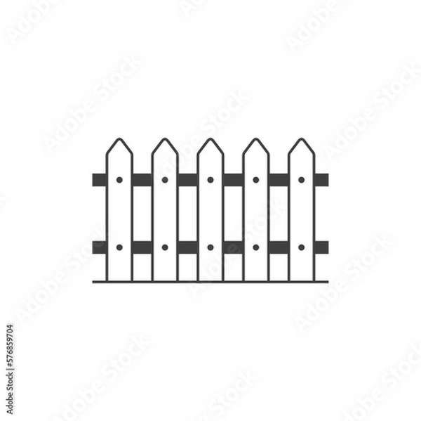 Fototapeta illustration of fence, boundary, vector art.