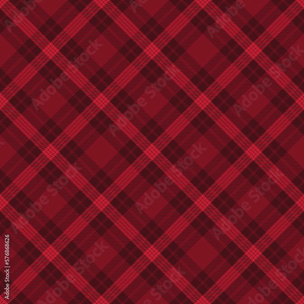Obraz Red Plaid Seamless Pattern - Colorful and bright plaid repeating pattern design