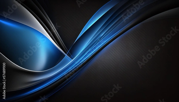 Fototapeta Black and Dark Blue Gradient artistic Desktop Background Pattern Color created with generative AI technology