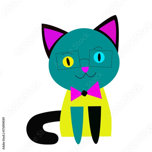 Obraz cat with glasses 