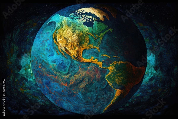 Fototapeta artistic depiction of a painting of earth