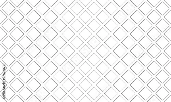 Fototapeta Grey diamond or diagonal square seamless pattern on white background. Vector Abstract.