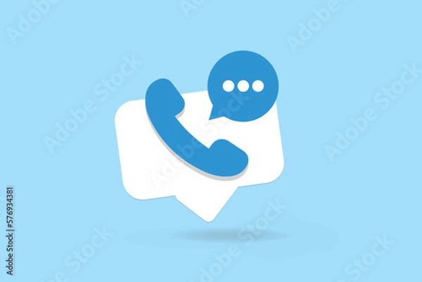 Obraz Phone call icon and bubble talk vector.