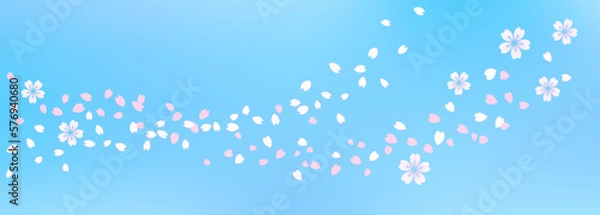 Obraz 春風に桜が舞い踊るパターン