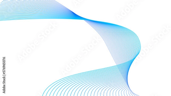 Obraz turquoise blue cyan wavy tech lines abstract background illustration eps 