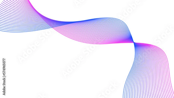 Obraz magenta purple blue pink wavy tech lines abstract background illustration eps 