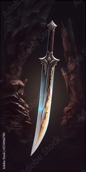 Fototapeta magic sword on the background, generative ai