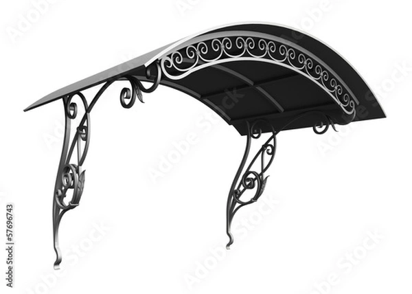 Obraz Wrought iron canopy isolated on white background