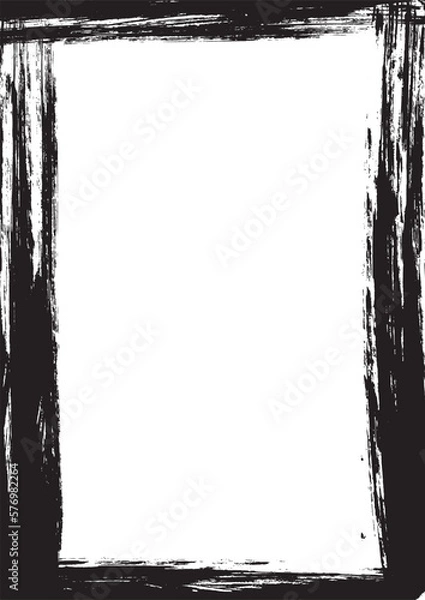 Obraz 四方を筆の粗く太いラインで囲んだフレーム