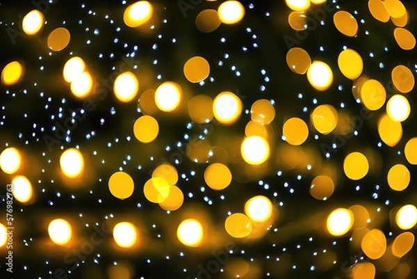 Fototapeta Golden and Shiny New Year's Greeting Card Generative AI