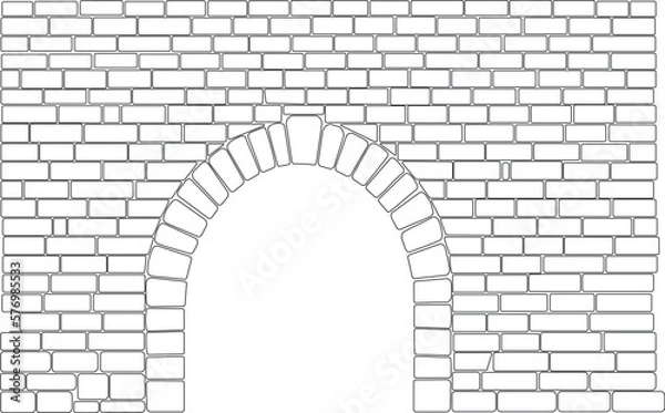 Fototapeta arch in the wall of the castle
