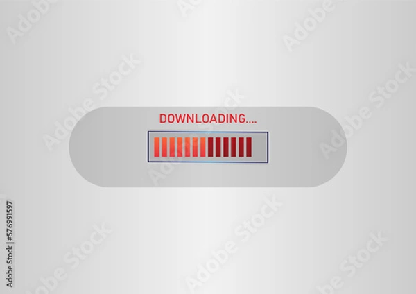 Fototapeta Progress loading bar with lighting. Concept technology. Vector illustration. Red Striped Progress Bar 