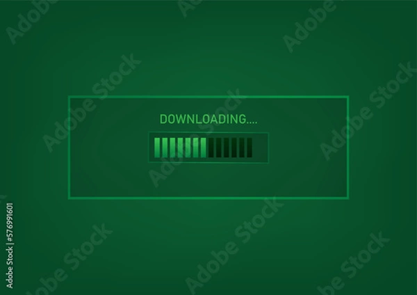 Fototapeta Green Futuristic progress bar.Loading Vector icon design illustration Template.