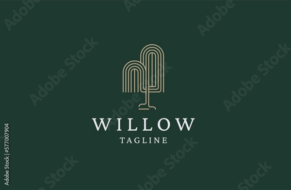 Obraz Willow tree logo icon design template flat vector