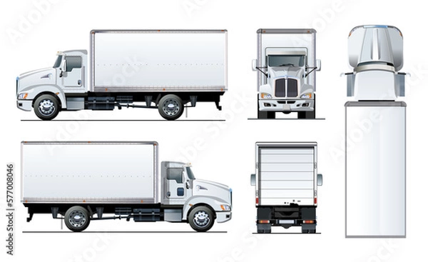Fototapeta Delivery or cargo truck template isolated on transparency background. 