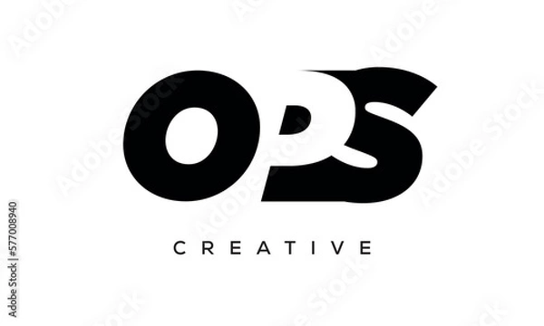 Fototapeta OPS letters negative space logo design. creative typography monogram vector