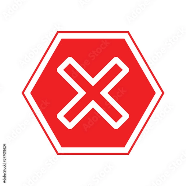 Fototapeta stop sing, icon, color, vector, illustration, design, logo, template, flat, trendy,collection