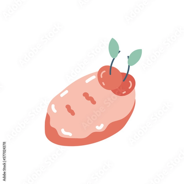 Fototapeta Vector illustration of sweets in flat style.