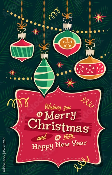 Obraz Christmas ornaments. Vector illustration.