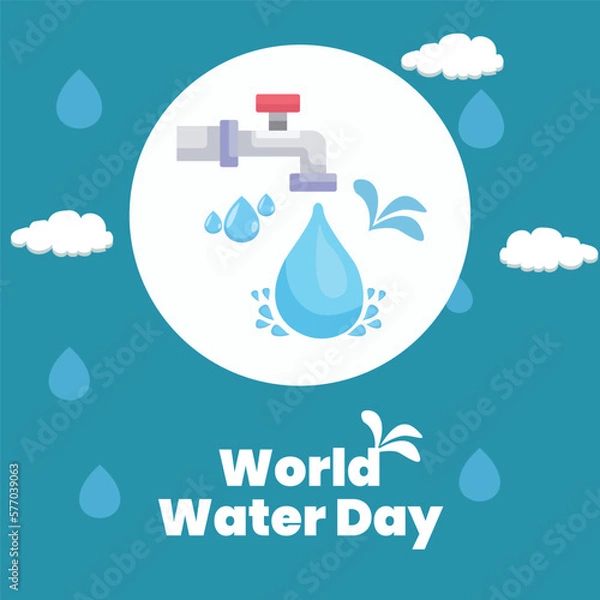 Fototapeta World Water Day Concept. Every Drop Matters. Saving water and world environmental protection concep