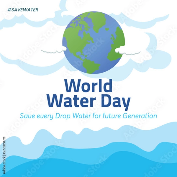 Fototapeta World water day. Globe Concept design for banner poster Design.