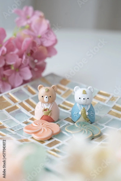 Obraz ひな祭り　可愛いくまの待ち受け