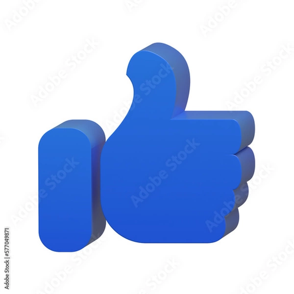Fototapeta thumbs up like icon, 3D rendering