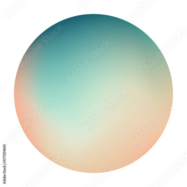 Fototapeta A holographic pastel-colored gradient sphere in green, and yellow. Vibrant gradient banner with bright glow gradient background. Vector Illustration