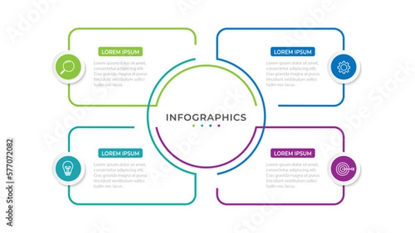 Obraz Vector Infographic label design template with icons and 4 options or steps.