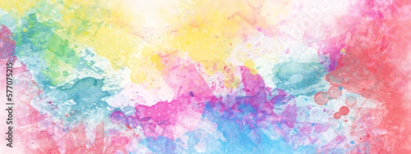 Fototapeta Beautiful abstract multi color watercolor paint background. Colorful watercolor for horizontal background designed with earth tone watercolor background. Beautiful watercolor abstracpaint background. 