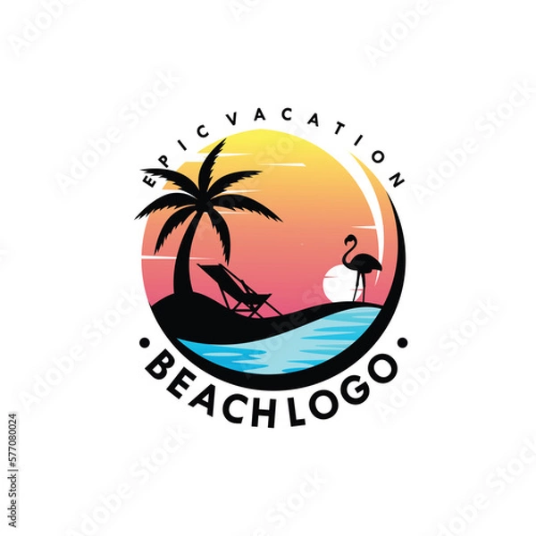 Obraz Beach logo design Vector template