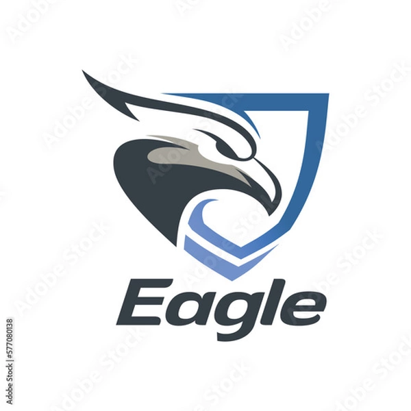 Fototapeta vector head eagle shield logo