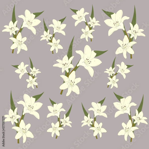 Obraz Pattern flowers lilies